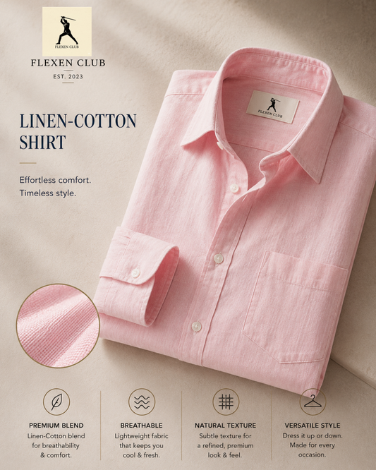 Flexen Club Men’s Pink Plain Shirt