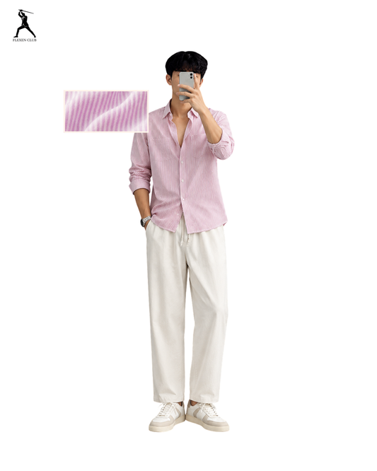Old Money Classic Combo - Pike Stripe Shirt & White Trouser