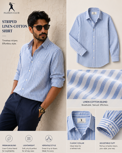 Flexen Club Men’s Blue Stripes Shirt