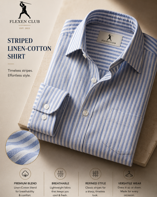 Flexen Club Men’s Blue Stripes Shirt