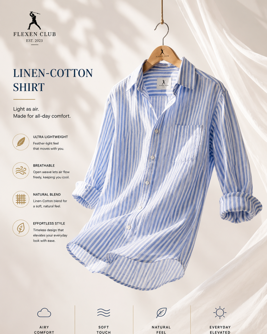 Flexen Club Men’s Blue Stripes Shirt