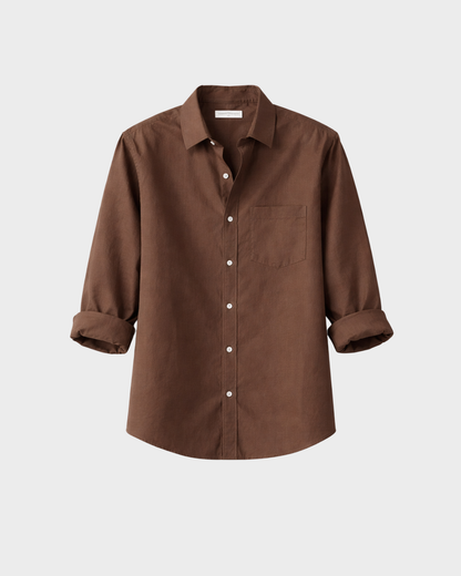 Old Money Classic Combo - Brown Shirt & Beige Trouser