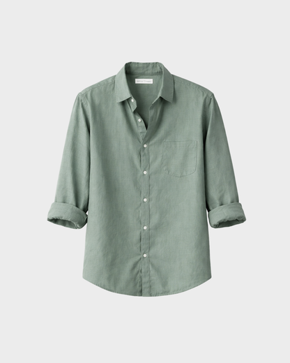 Old Money Classic Combo - Green Shirt & Beige Trouser