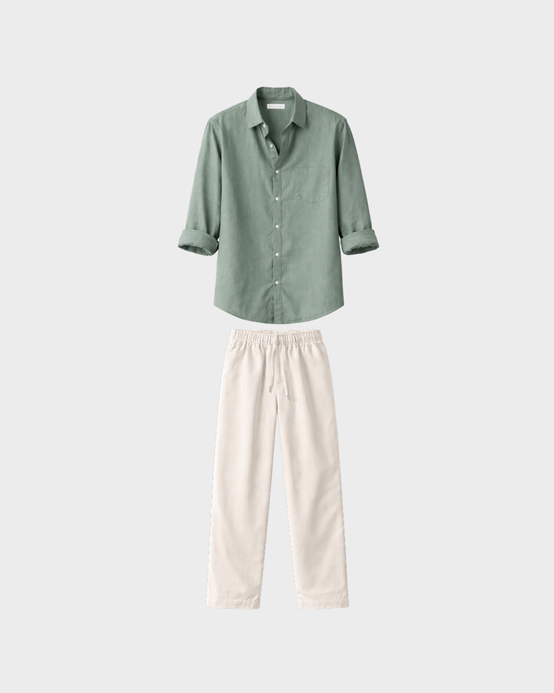Old Money Classic Combo - Green Shirt & Beige Trouser