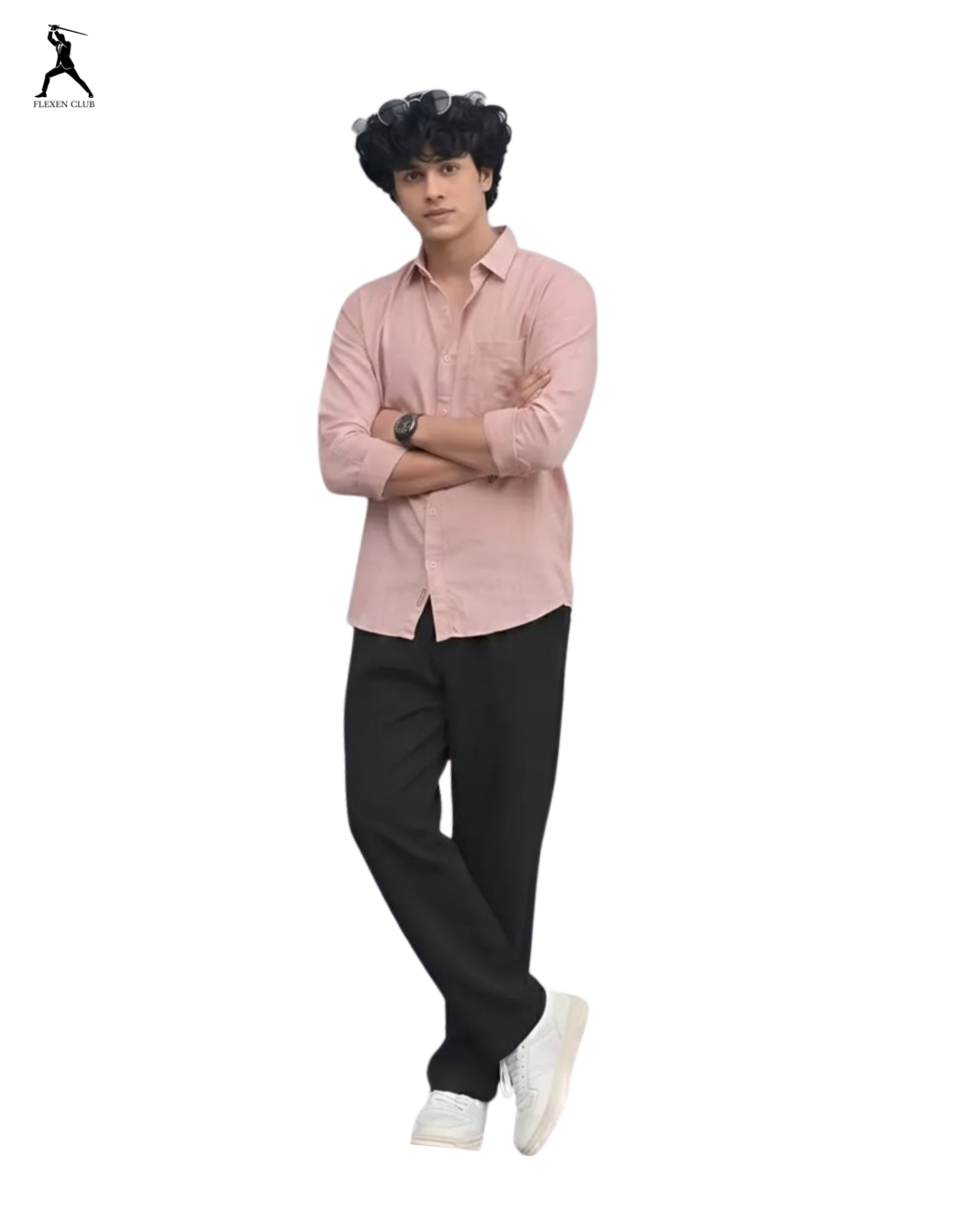 Old Money Classic Combo - Pink Shirt & Black Trouser