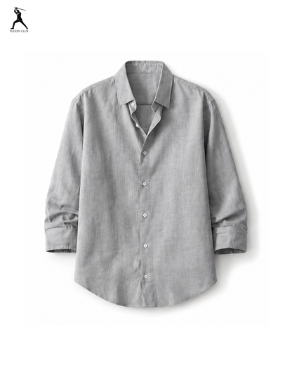 Old Money Classic Combo - Grey Shirt & Black Trouser