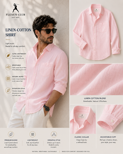 Flexen Club Men’s Pink Plain Shirt