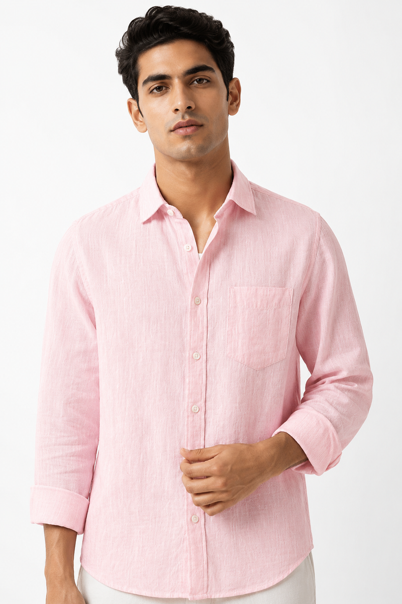Flexen Club Men’s Pink Plain Shirt