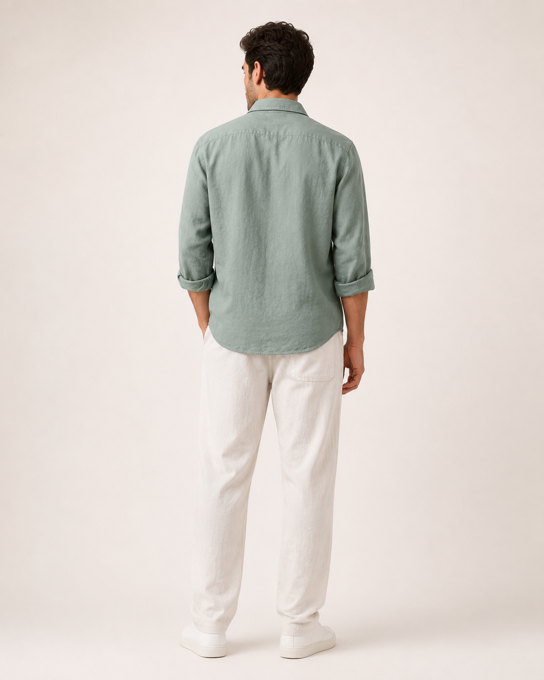 Old Money Classic Combo - Green Shirt & Beige Trouser