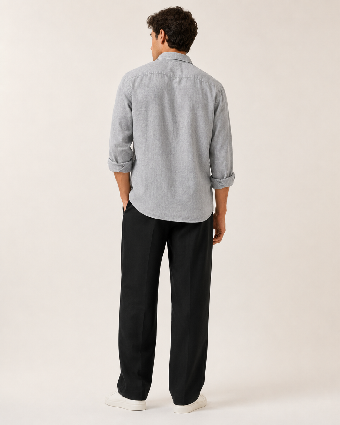 Old Money Classic Combo - Grey Shirt & Black Trouser