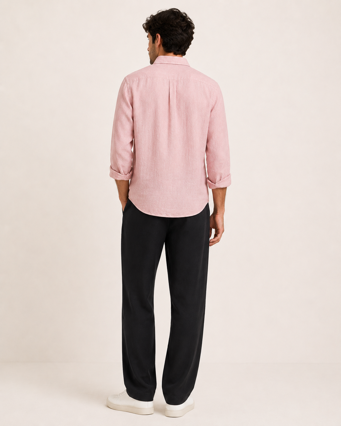 Old Money Classic Combo - Pink Shirt & Black Trouser
