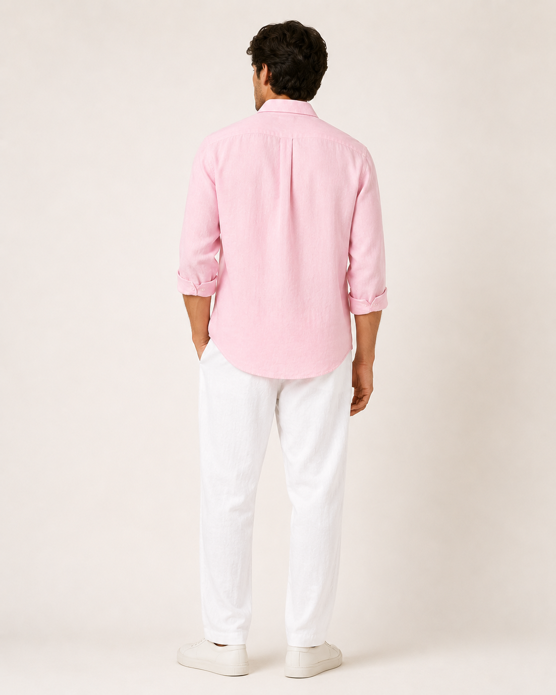 Old Money Classic Combo - Pink Shirt & White Trouser