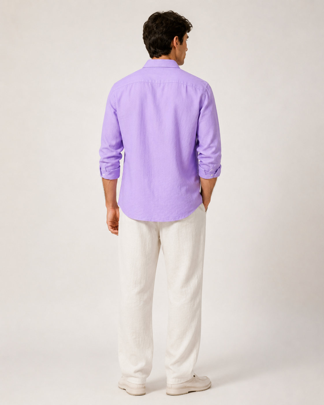 Old Money Classic Combo - Purpal Shirt & White Trouser