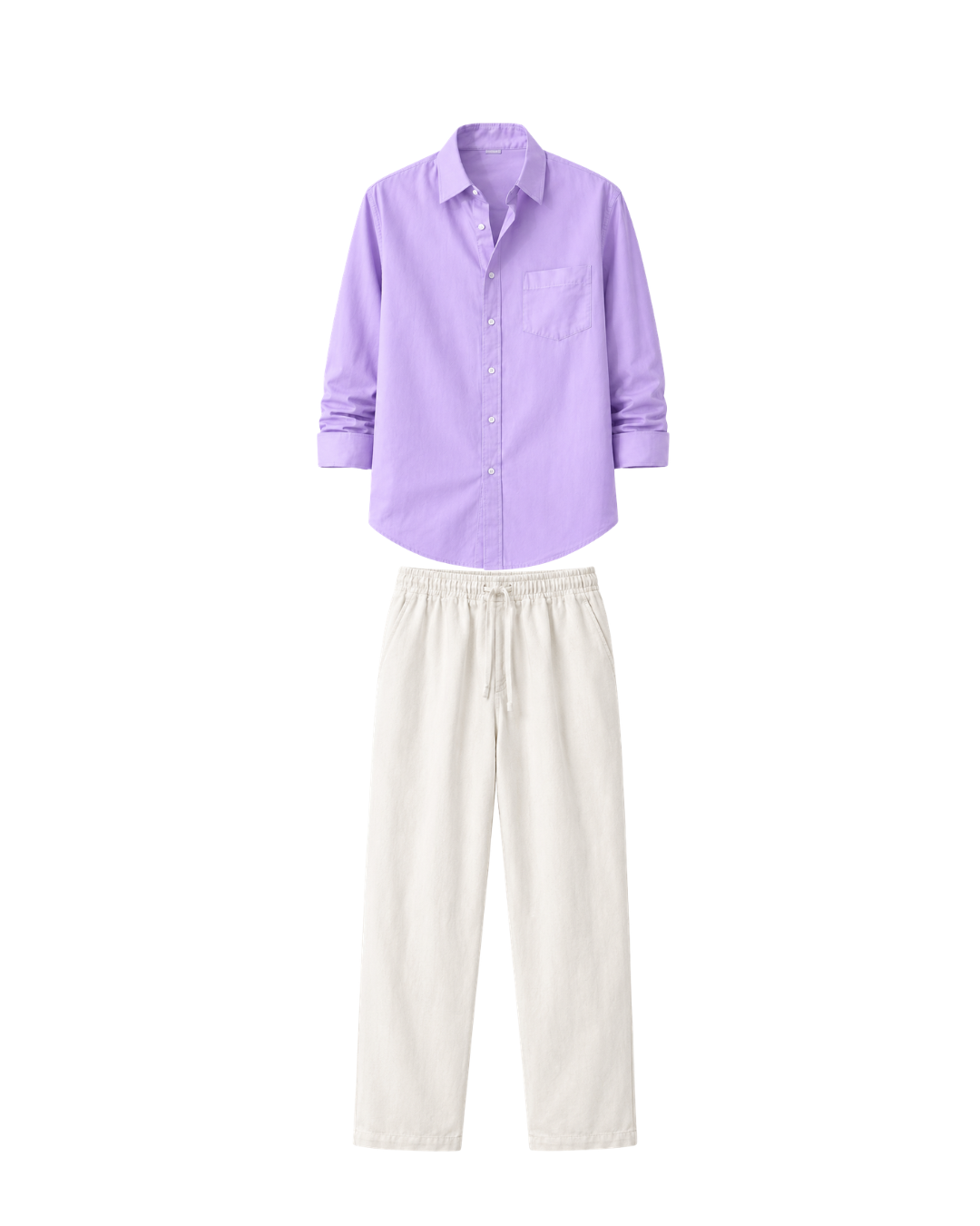 Old Money Classic Combo - Purpal Shirt & White Trouser